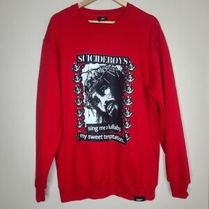 G59 $uicideboy$ Suicideboys Christo Crewneck Sweatshirt Size‎ XL Red
